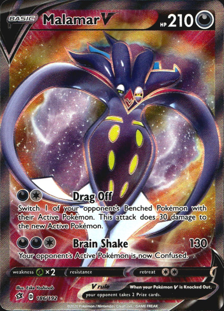 Malamar V 186/192 Rare Ultra Rebel Clash Pokemon Near Mint