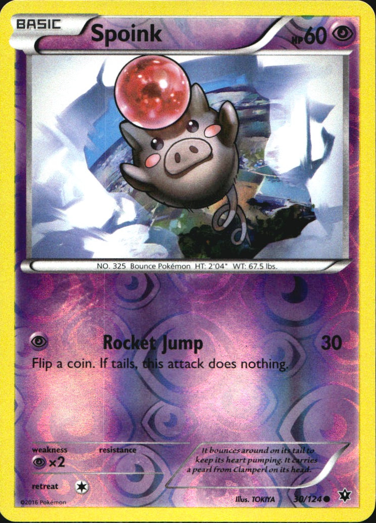 Spoink 30/124 Common Fates Collide Pokemon Reverse Holo Near Mint