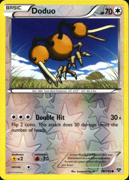 Doduo 98/146 Common XY Pokemon Reverse Holo Near Mint