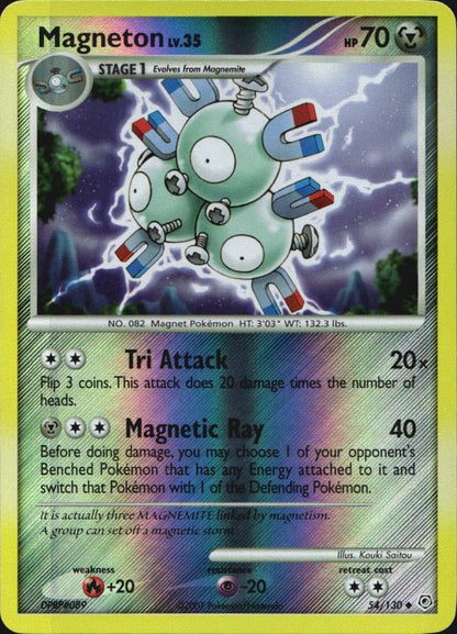 Magneton 54/130 Uncommon Diamond & Pearl Pokemon Reverse Holo Near Mint