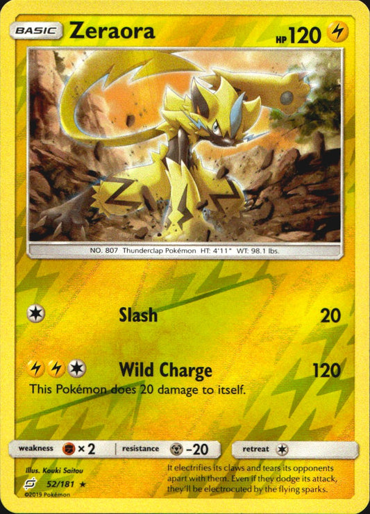 Zeraora 52/181 Holo Rare Team Up Pokemon Reverse Holo Near Mint