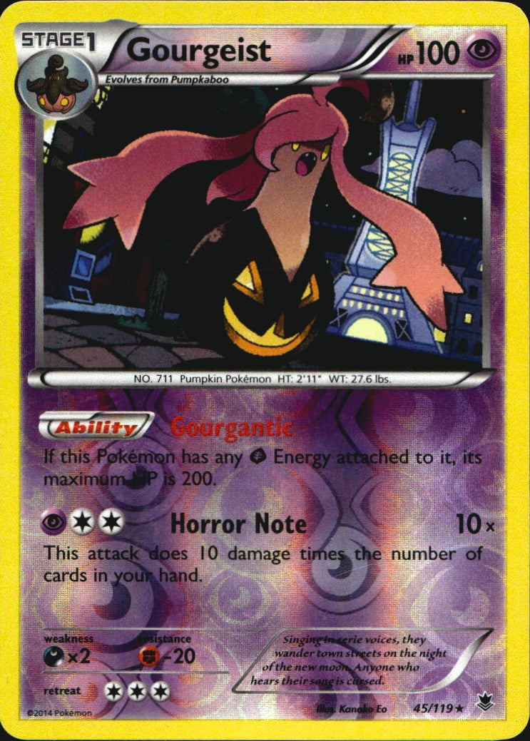 Gourgeist 45/119 Holo Rare Phantom Forces Pokemon Reverse Holo Near Mint