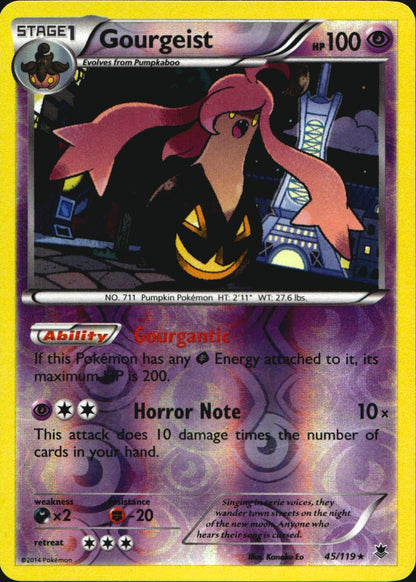 Gourgeist 45/119 Holo Rare Phantom Forces Pokemon Reverse Holo Near Mint