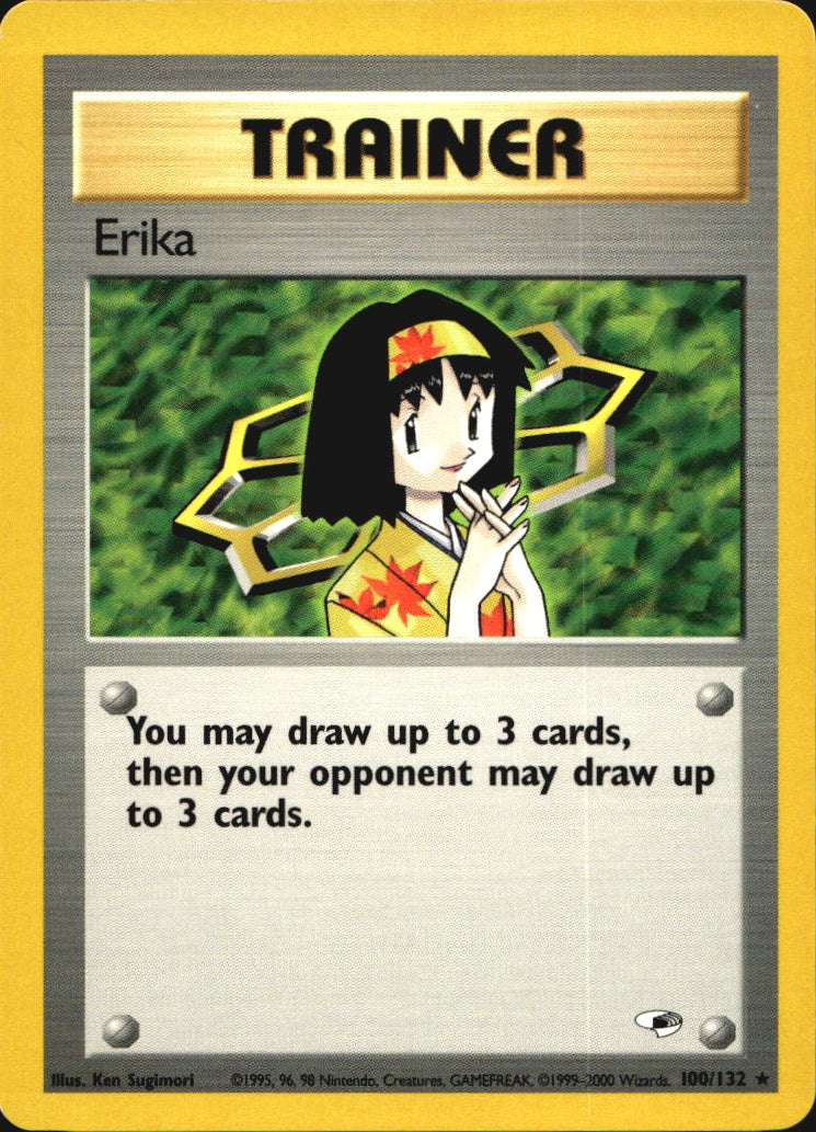 Erika 100/132 Rare Gym Heroes Pokemon Near Mint