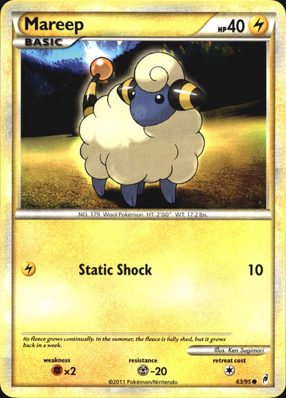 Mareep 63/95 Common Call of Legends Pokemon Near Mint