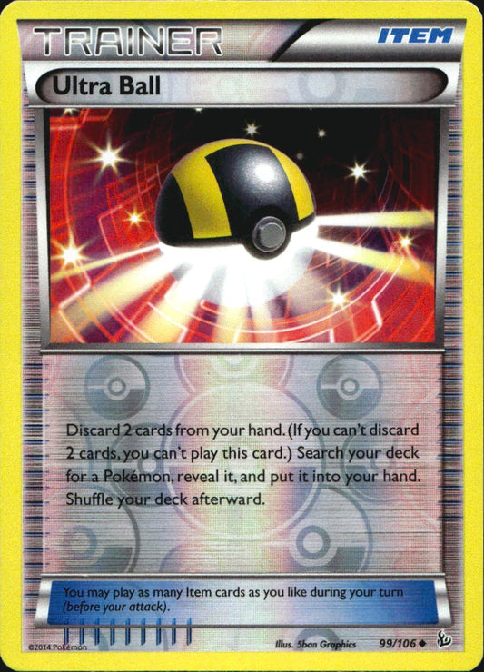Ultra Ball 99/106 Uncommon Flashfire Pokemon Reverse Holo Near Mint