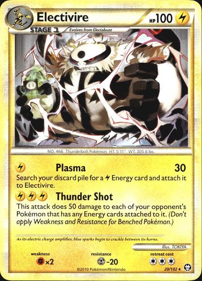 Electivire 20/102 Rare HGSS Triumphant Pokemon Near Mint