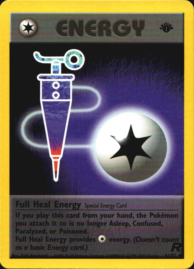 Full Heal Energy 81/82 Uncommon Team Rocket Pokemon 1st Edition Near Mint