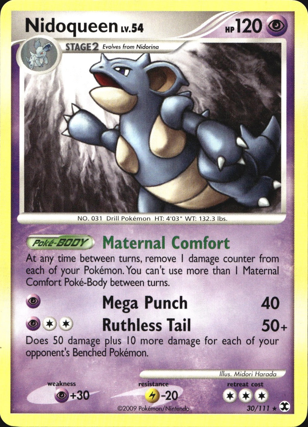 Nidoqueen 30/111 Rare Rising Rivals Pokemon Near Mint