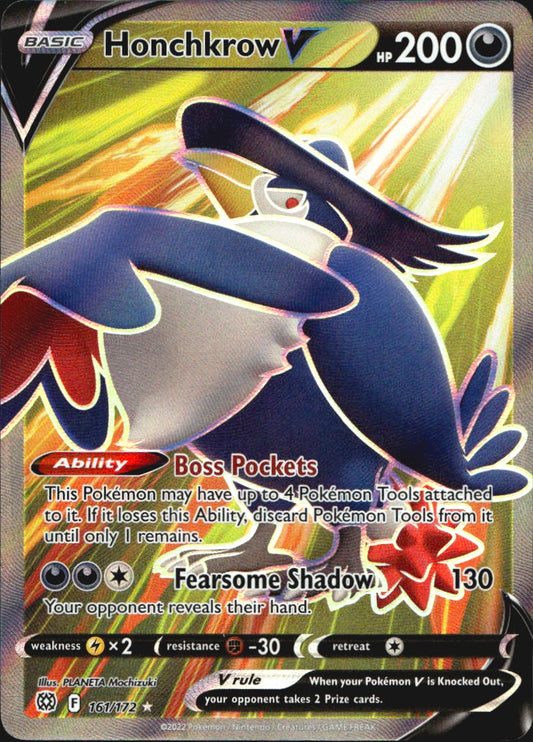 Honchkrow V 161/172 Rare Ultra Brilliant Stars Pokemon Near Mint