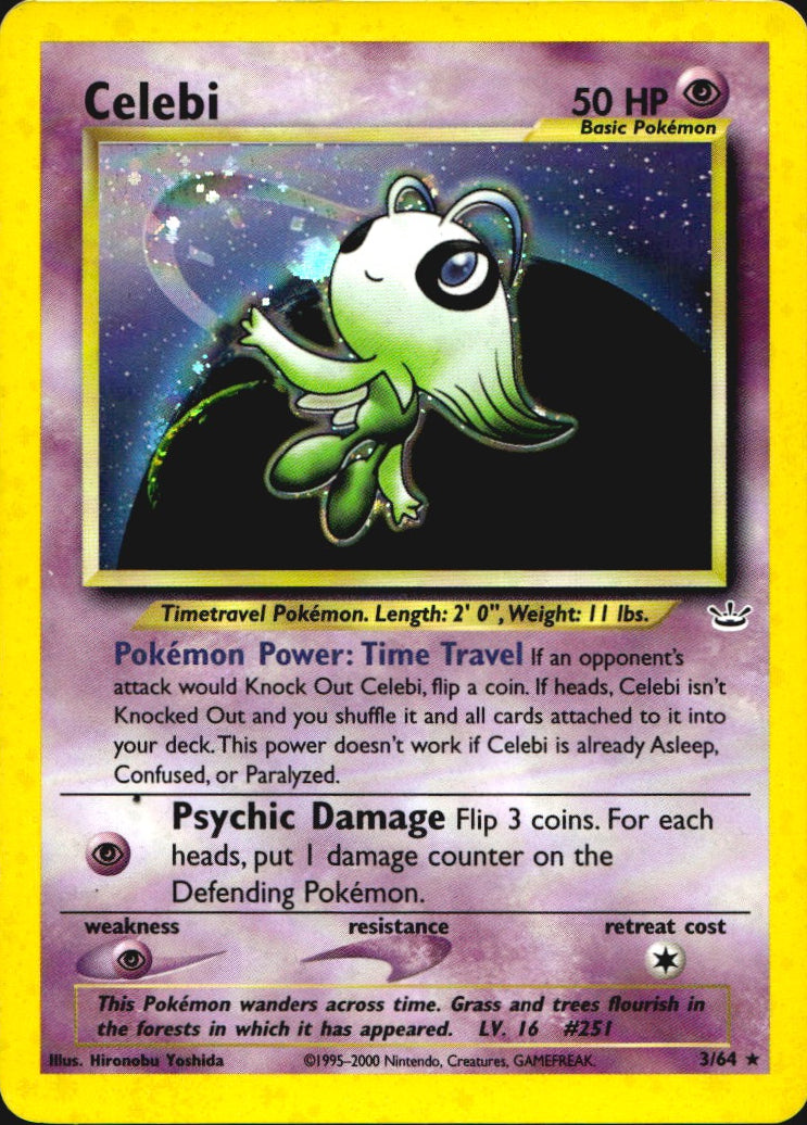 Celebi 3/64 Holo Rare Neo Revelation Pokemon Lightly Played