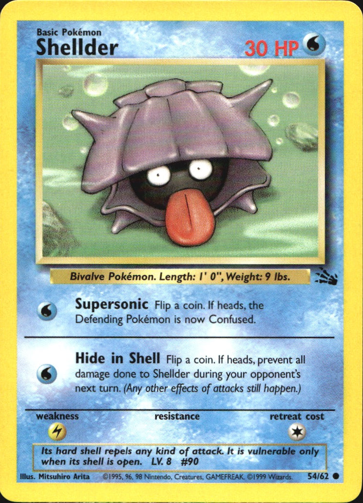 Shellder 54/62 Common Fossil Pokemon Near Mint