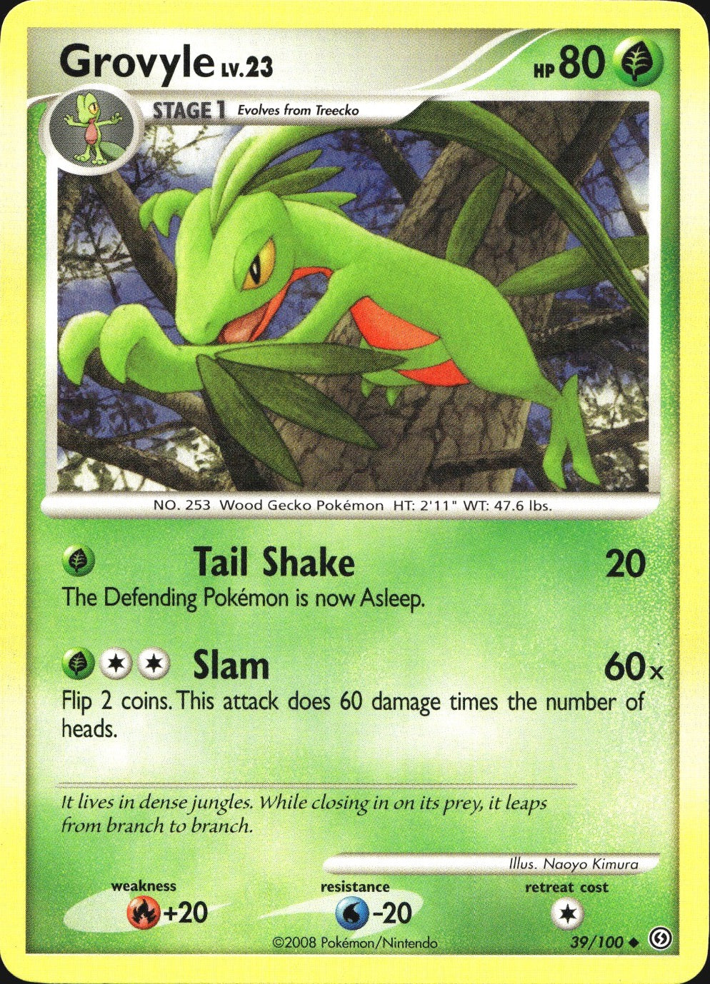 Grovyle 39/100 Uncommon Stormfront Pokemon Near Mint