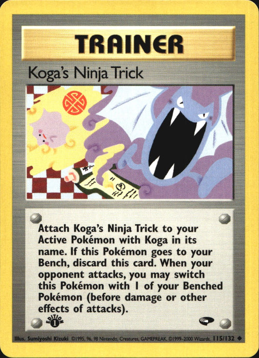 Koga's Ninja Trick 115/132 Uncommon Gym Challenge Pokemon 1st Edition Near Mint