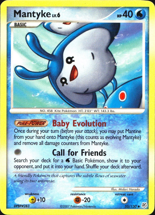 Mantyke 55/130 Uncommon Diamond & Pearl Pokemon Near Mint