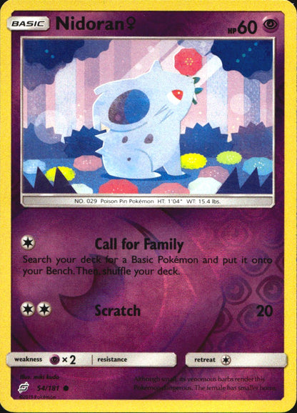Nidoran F 54/181 Common Team Up Pokemon Reverse Holo Near Mint