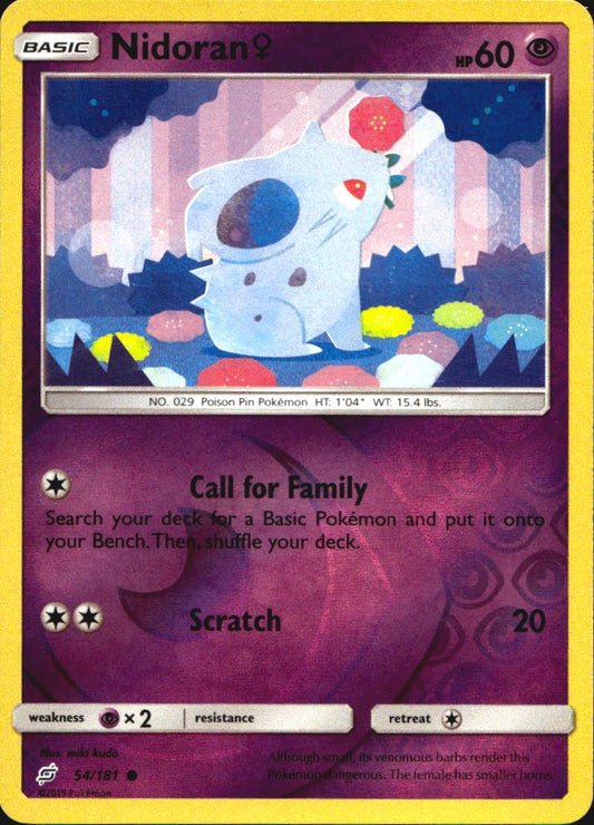 Nidoran F 54/181 Common Team Up Pokemon Reverse Holo Near Mint