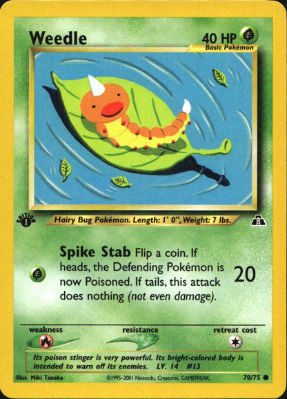 Weedle 70/75 Common Neo Discovery Pokemon 1st Edition Near Mint