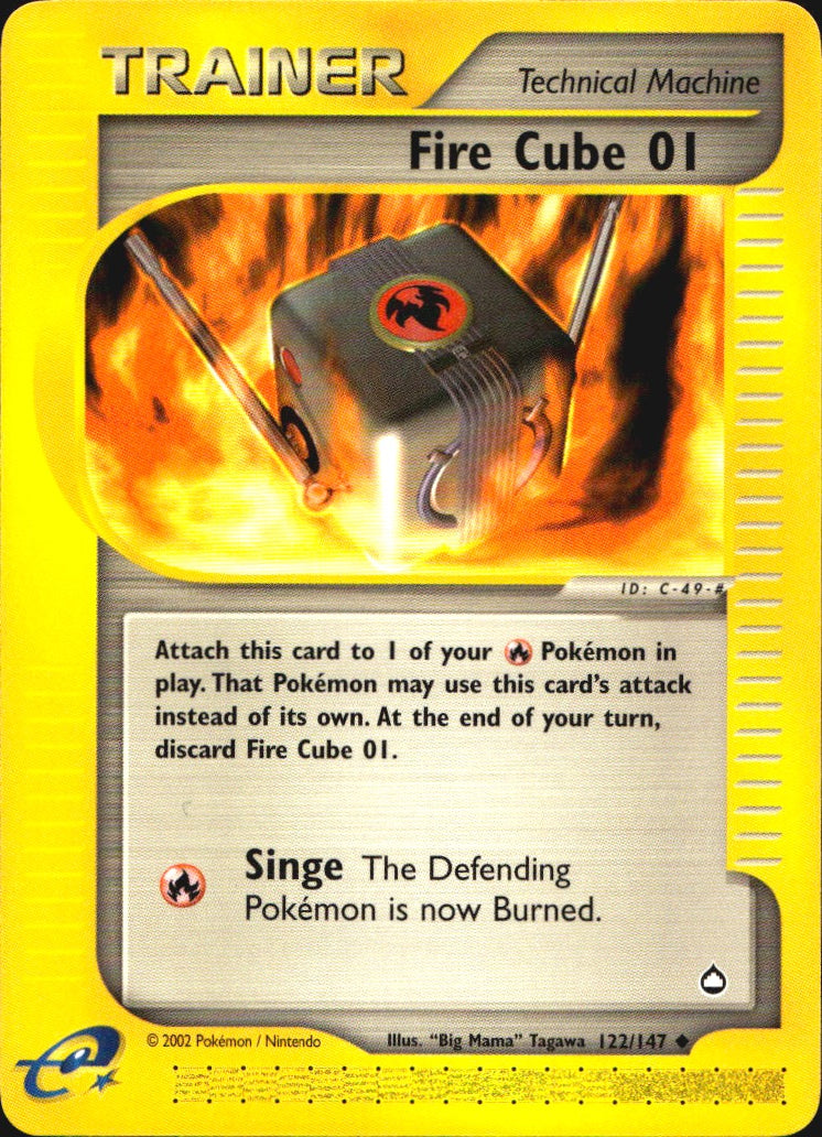 Fire Cube 122 Uncommon Aquapolis Pokemon Near Mint