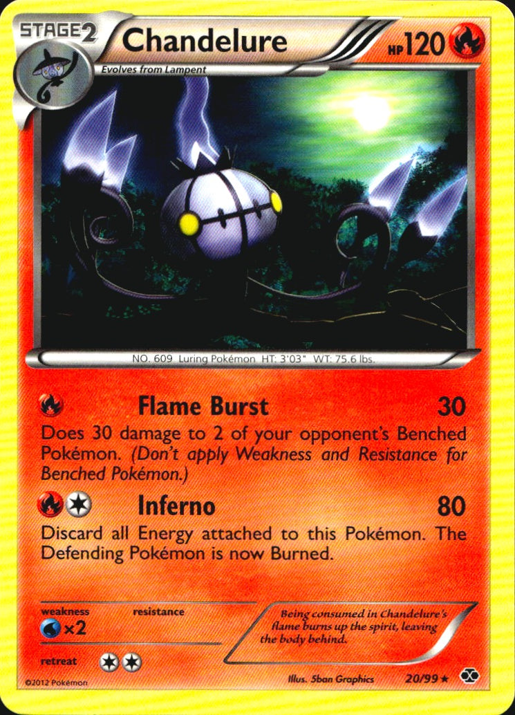 Chandelure 20/99 Holo Rare Next Destinies Pokemon Near Mint