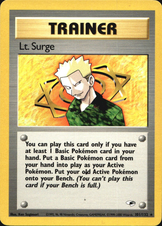Lt. Surge 101/132 Rare Gym Heroes Pokemon Near Mint