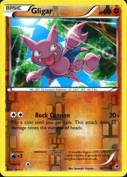 Gligar 46/119 Common Phantom Forces Pokemon Reverse Holo Near Mint
