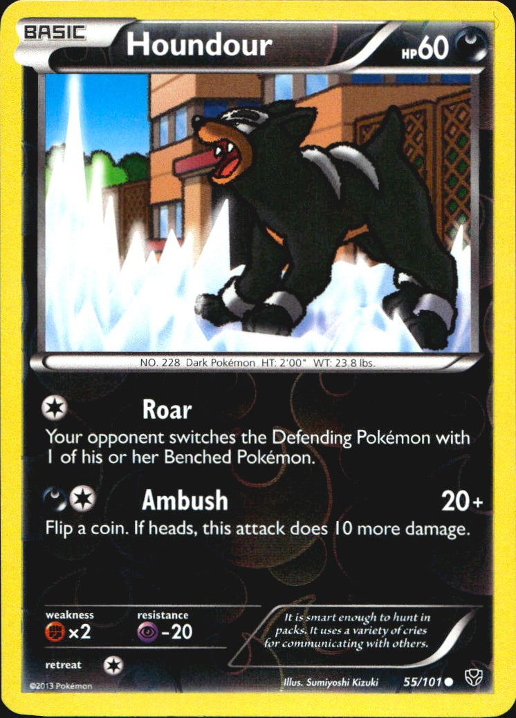 Houndour 55/101 Common Plasma Blast Pokemon Reverse Holo Near Mint