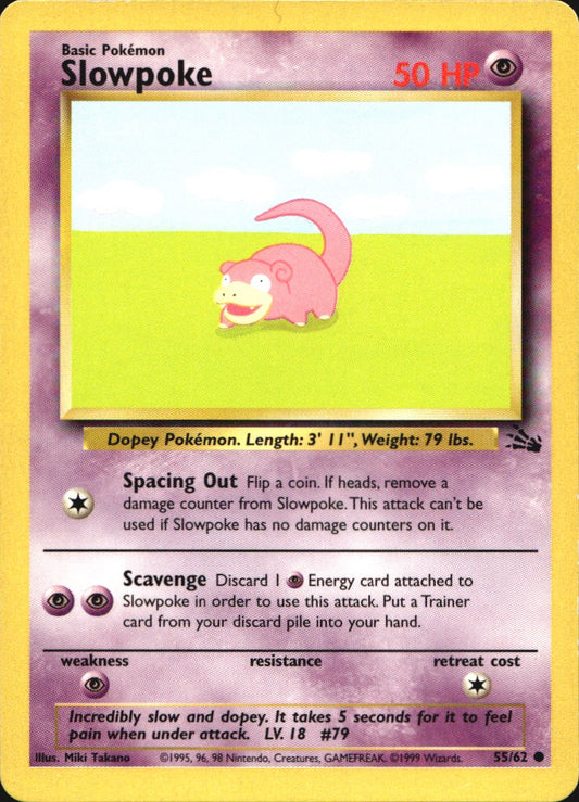 Slowpoke 55/62 Common Fossil Pokemon Near Mint