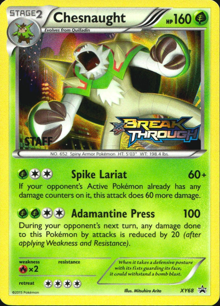 Chesnaught XY68 Staff Promo XY Black Star Promos Pokemon Near Mint