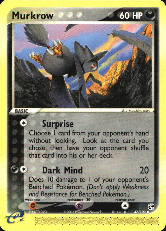 Murkrow 47/100 Uncommon Sandstorm Pokemon Near Mint