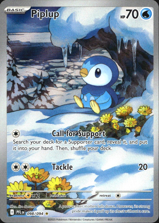 Piplup 098/094 Illustration Rare Phantasmal Flames Pokemon Near Mint