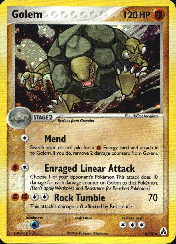 Golem 6/92 Holo Rare Legend Maker Pokemon Near Mint