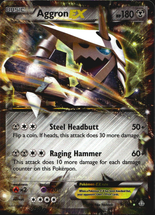 Aggron EX 93/160 Holo EX Rare Primal Clash Pokemon Near Mint