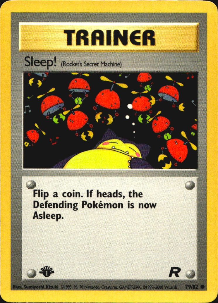 Sleep! 79/82 Common Team Rocket Pokemon 1st Edition Near Mint