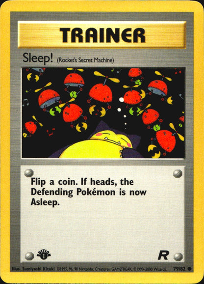 Sleep! 79/82 Common Team Rocket Pokemon 1st Edition Near Mint
