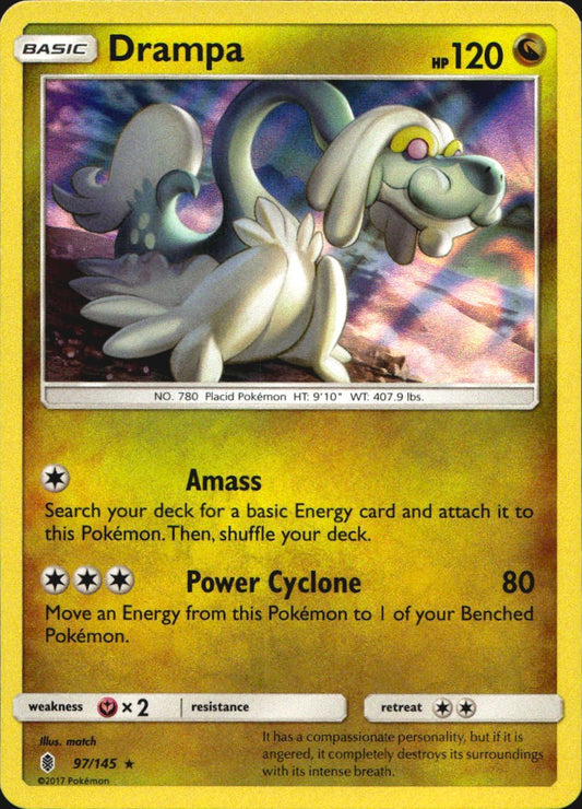 Drampa 97/145 Holo Rare Guardians Rising Pokemon Near Mint