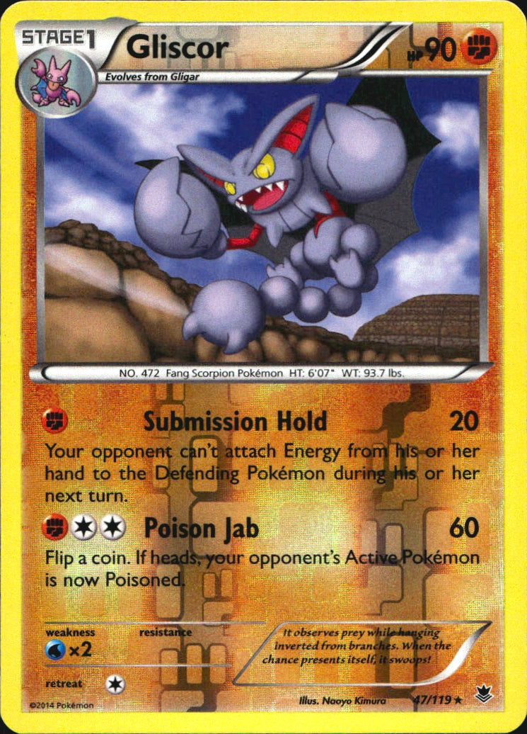 Gliscor 47/119 Rare Phantom Forces Pokemon Reverse Holo Near Mint