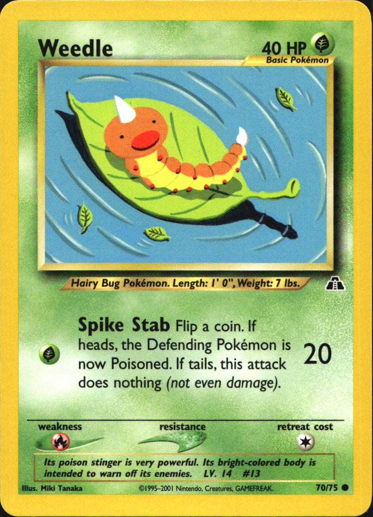 Weedle 70/75 Common Neo Discovery Pokemon Near Mint