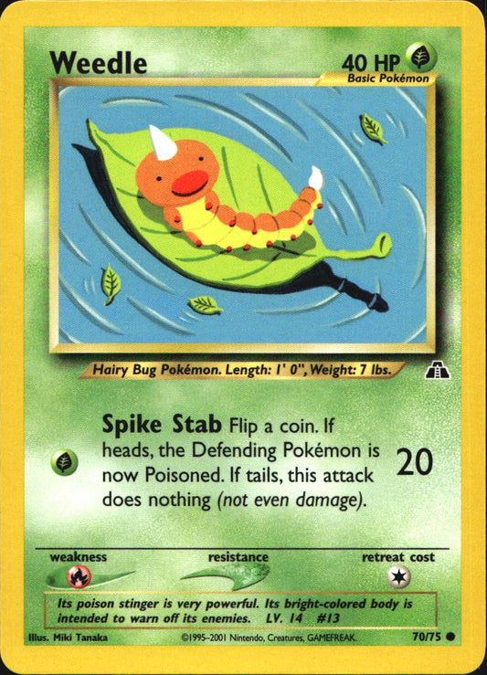 Weedle 70/75 Common Neo Discovery Pokemon Near Mint
