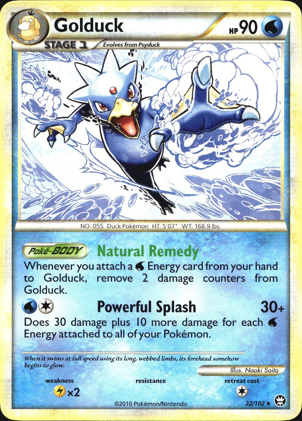 Golduck 22/102 Rare HGSS Triumphant Pokemon Near Mint