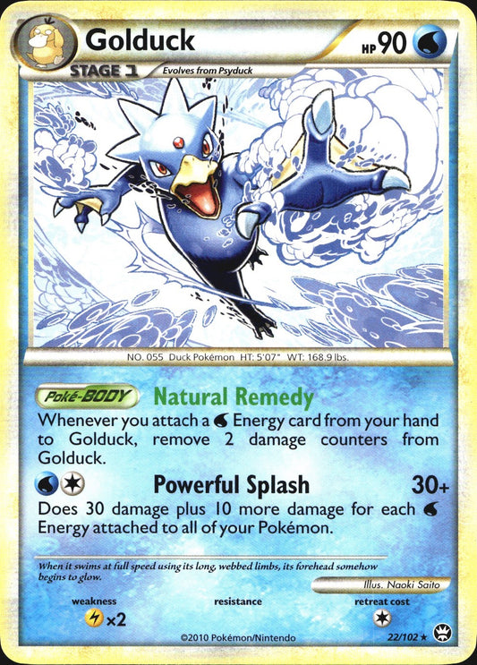 Golduck 22/102 Rare HGSS Triumphant Pokemon Near Mint