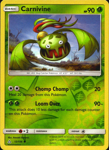 Carnivine 12/156 Common Ultra Prism Pokemon Reverse Holo Near Mint