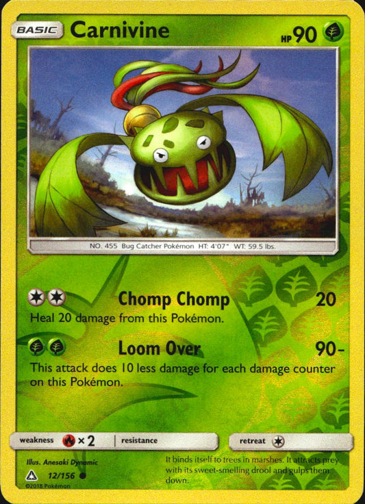 Carnivine 12/156 Common Ultra Prism Pokemon Reverse Holo Near Mint