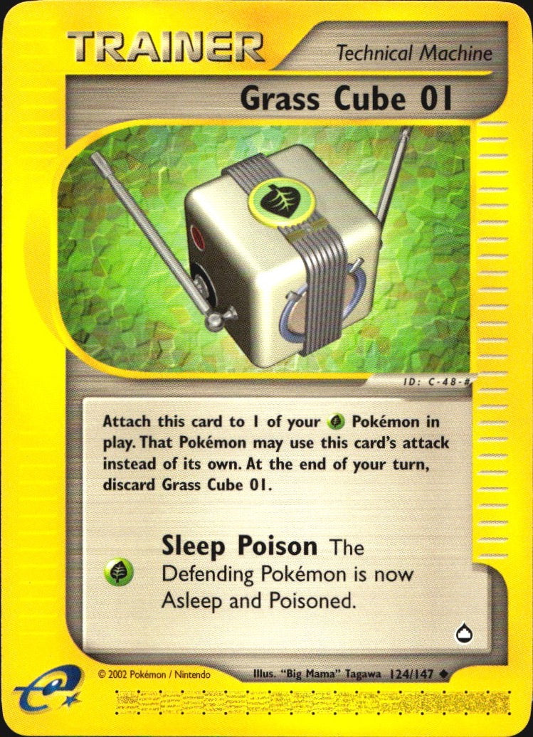 Grass Cube 124 Uncommon Aquapolis Pokemon Near Mint
