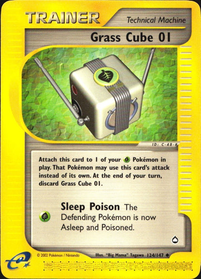 Grass Cube 124 Uncommon Aquapolis Pokemon Near Mint