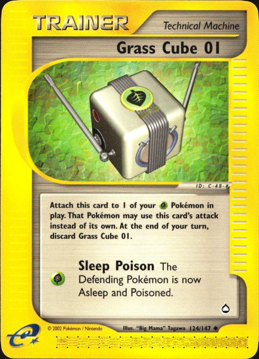 Grass Cube 124 Uncommon Aquapolis Pokemon Near Mint