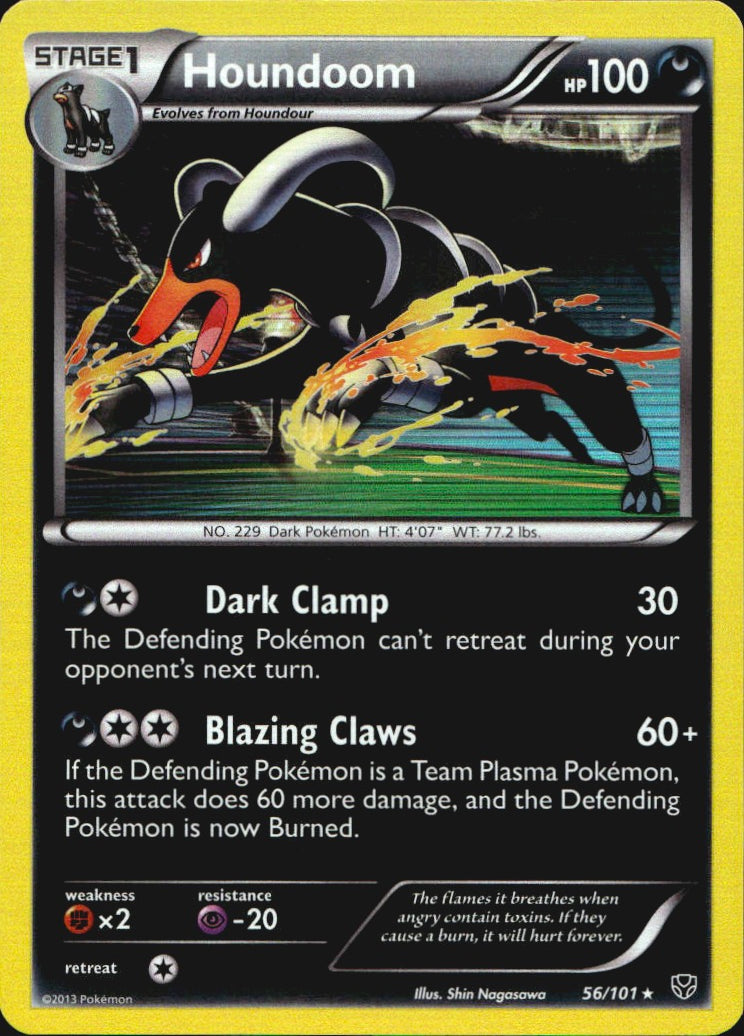 Houndoom 56/101 Holo Rare Plasma Blast Pokemon Near Mint