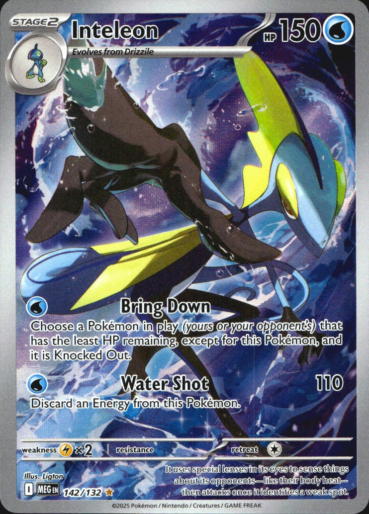 Inteleon 142/132 Illustration Rare Mega Evolution Pokemon Near Mint