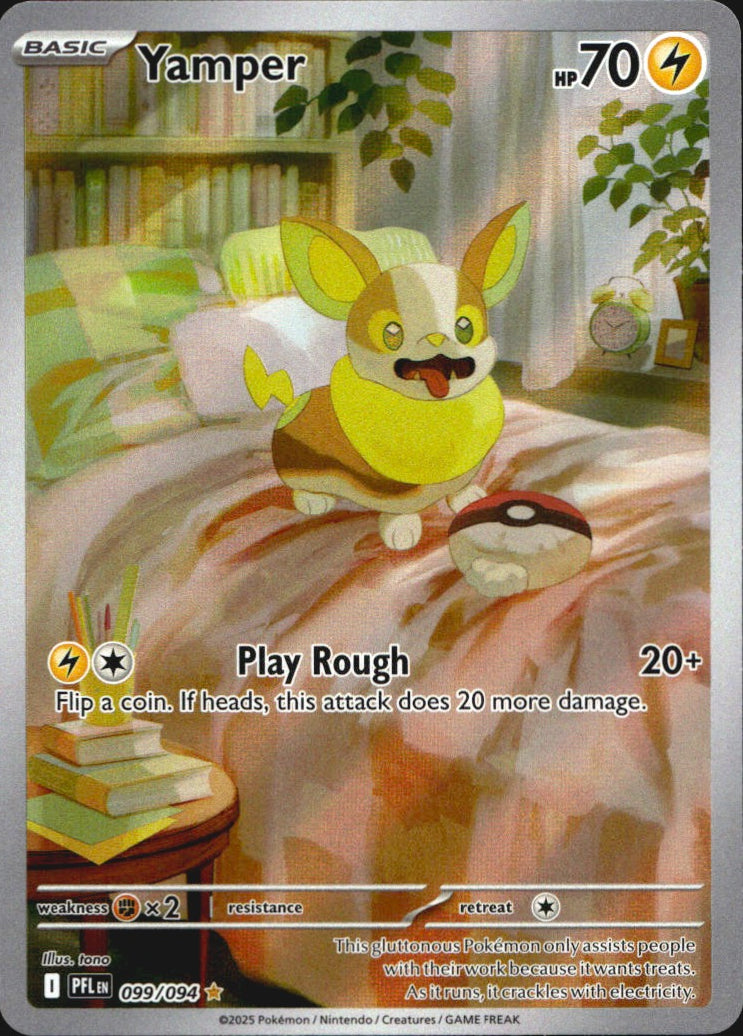 Yamper 099/094 Illustration Rare Phantasmal Flames Pokemon Near Mint