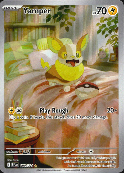 Yamper 099/094 Illustration Rare Phantasmal Flames Pokemon Near Mint